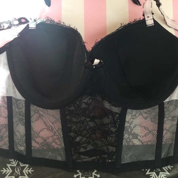 VS Dream Angels Black Lace Corset Bra NWT - Picture 6 of 8